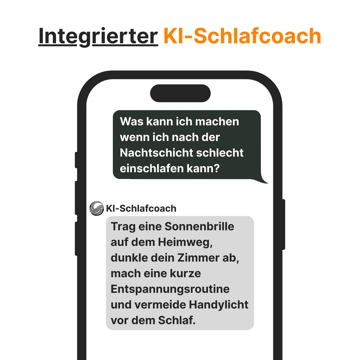 Integrierter KI-Schlafcoach mit Antworten auf typische Schlafprobleme